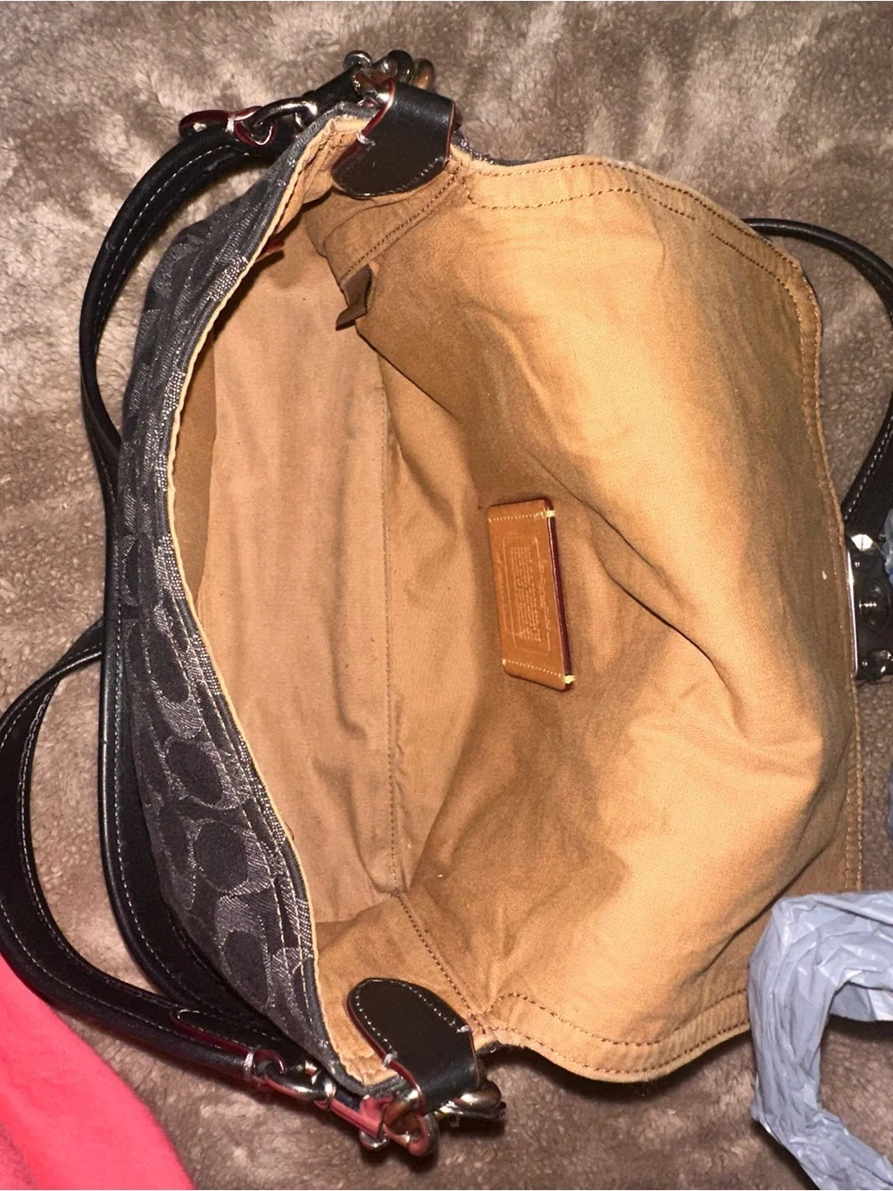 Coach Soft Tabby Shoulder Bag in signature black denim